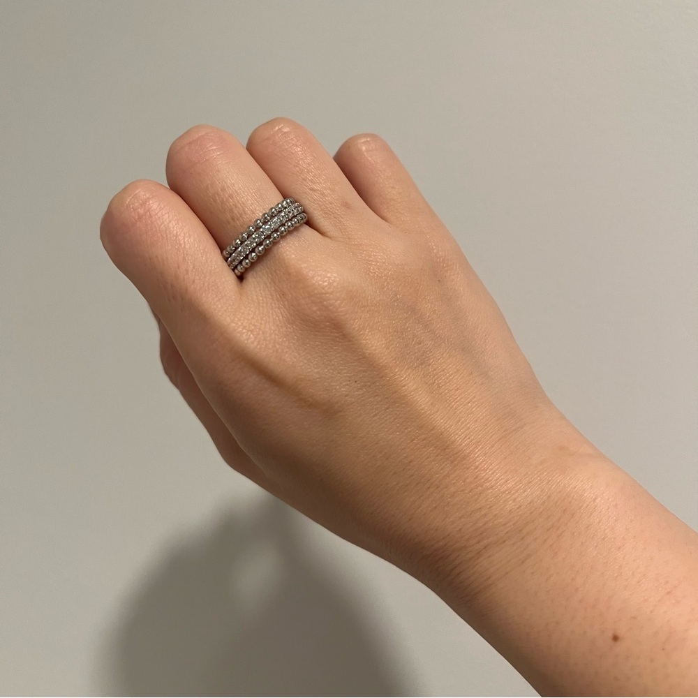 NEW Diamonique Elegant Silver Band Ring Sets